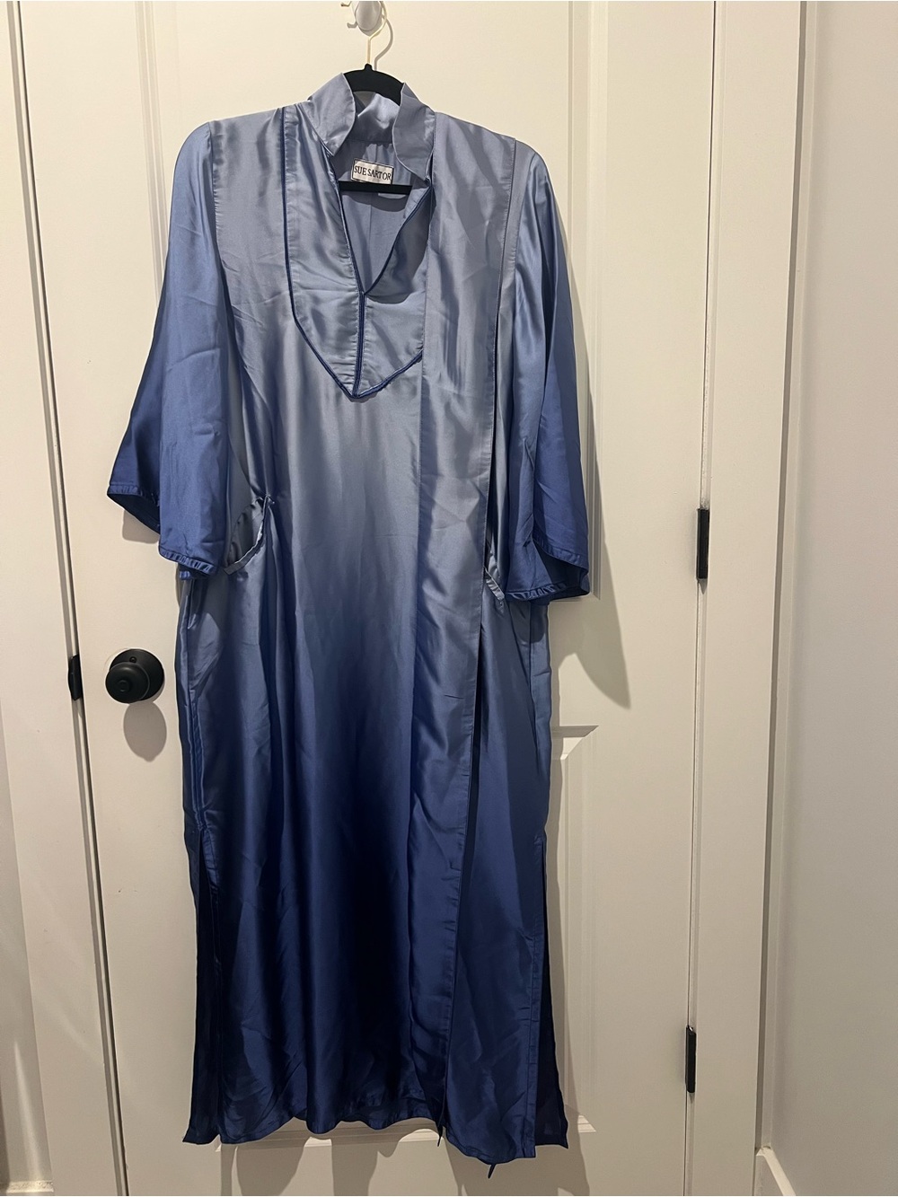 Sue Sartor Silk Caftan Ombre Blue